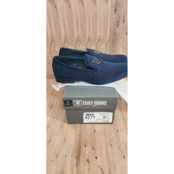 NIB Stacy Adams Blue Velvet Studded Men’s Dress Shoes Size 9M main image 6